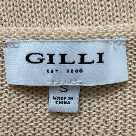 Gilli Coffee Beach Repeat Sweater Beige and Brown Knit Pullover Top Size Small - Picture 6 of 7